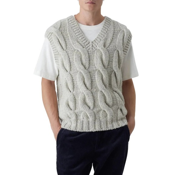 Closed Other - Us Seller * CLOSED Cable Stitch Wool Blend Sweater Vest Size M, Color Ivory -NWT